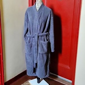 MELSIMO By TowelSelection Two pocketed Terry Gray Robe Size M/L
